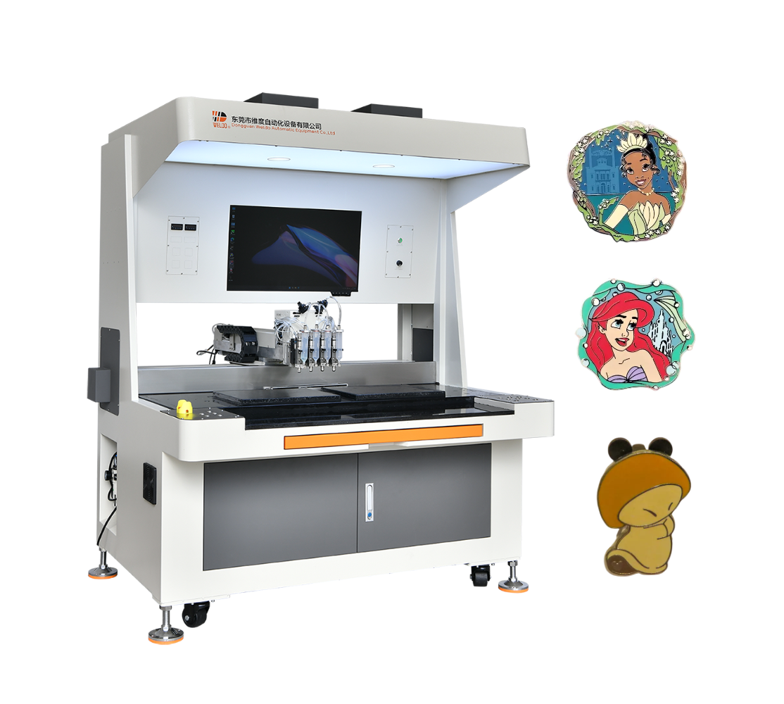 Animal themed enamel pin badge filling machine
